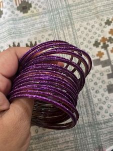 Sparkling Purple Bangles Set