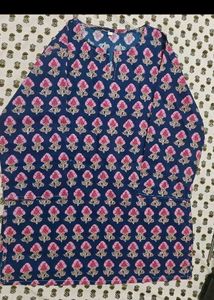 Blue Floral Print Kurta