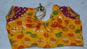 Vibrant yellow Saree with Blouse