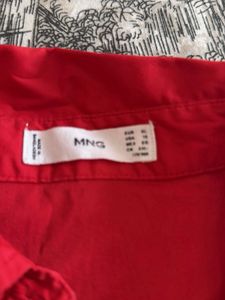 Vibrant Red Button-Up Shirt