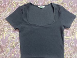 Ribbed Square Neck Top