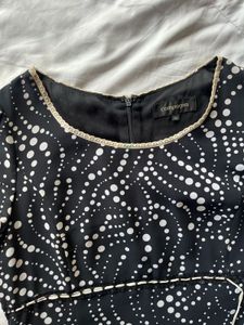 Chic Black &amp; White Polka Dot Midi Dress