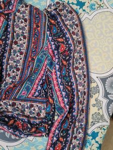 Boho Print Twist Front Long Sleeve Top