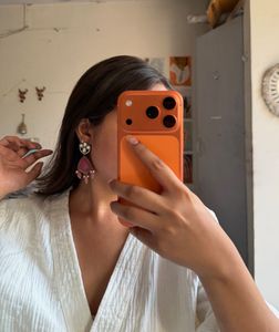 Elegant Pink Stone Drop Earrings