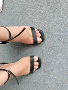 Black Strappy Block Heels