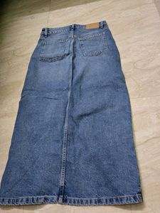 y2k Denim Maxi Skirt with Slit