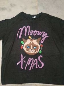 Meowy Cat Graphic Sweater