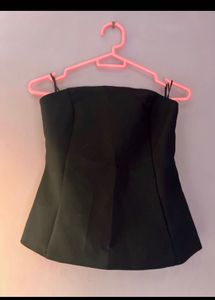 Zara Chic Black Strapless Top