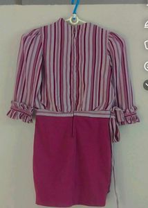 Stripe one piece for girls