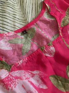 Vibrant Pink Floral Kurta