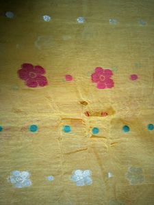 Vibrant Yellow Floral Saree