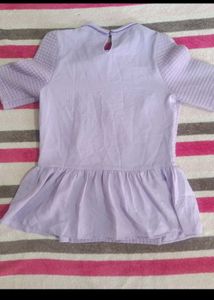 Korean Style Lavender Peplum Top