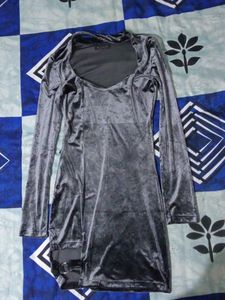 Velvet Long Sleeve Mini Dress