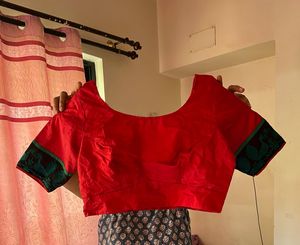 Designer Orange and Red Saree (With Blouse)