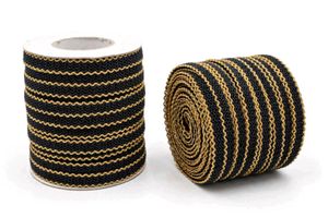 Black and Gold Woven Trim Ribbon