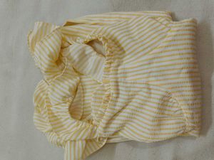 Yellow Striped alterneck dress