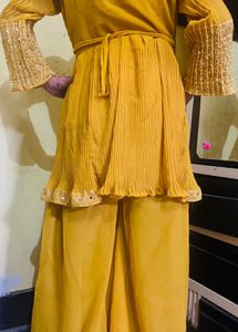 yellow haldi dress for girls