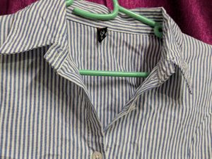 Blue And White Stripped Shirt