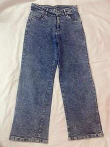 Acid Wash Wide Leg Jeans