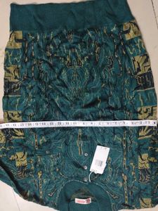 Vintage Emerald Green Print Sweater