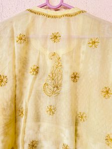 Elegant Yellow Chikankari Kurta