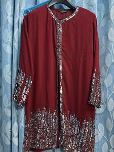 Embellished Maroon sequence work shrug