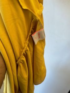 Elegant wrap around Mustard Yellow Ruffle skirt