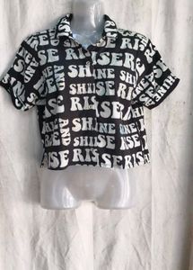 I. Trendy Graphic Print Cropped Shirt