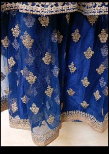 bust 42 Royal Blue Embroidered Lehenga Choli
