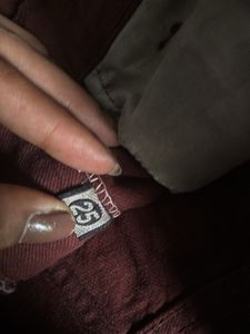 Maroon Wide Leg Jeans