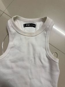 Chic white Ribbed Bodycon Dress