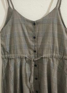 Plaid Button-Down Maxi Dress
