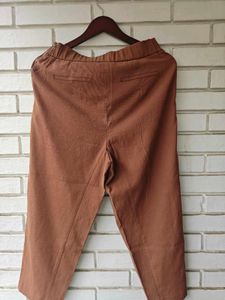 Women's Brown Cropped Wide-Leg Pants