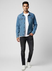 Blue Denim Jacket Men Size - L, Chest 40 inch