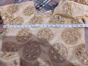 Elegant Gold Embellished Kurta Set