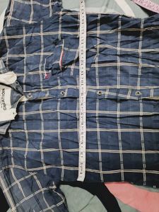 Men's Blue Plaid Long Sleeve Shirt
