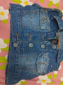 Women's Denim Vest with Studs