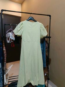 Chic Pastel Green Puff Sleeve Dress <3