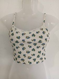 Floral Lace Trim Cami Top