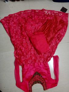 Stunning red gown party wear
