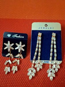 Sparkling Crystal Drop Earrings Set