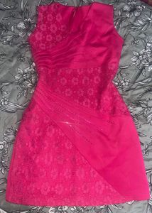 Hot Pink Lace Mini Dress | EmbellishedY2K Glam