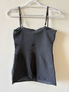 Chic Grey Lace Trim Cami Top