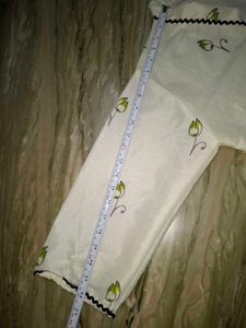 White Floral Print Kurta Set