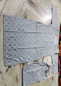 Black &amp; White Kurta Set
