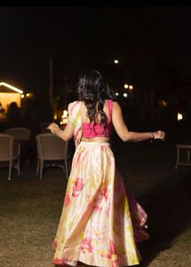 Floral Blingy Vintage Pink Lehenga Choli Set Y2k