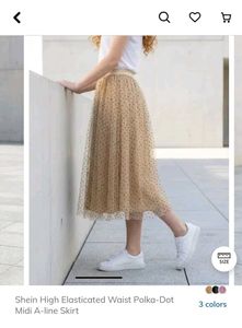 Shein Polka-Dot Midi Skirt