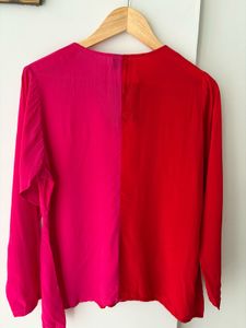 Chic Color Block V-Neck Top