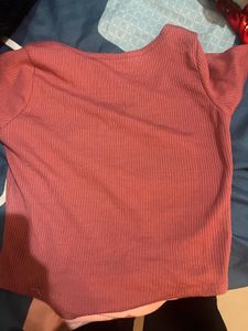 Ribbed Knit Top with Buttons