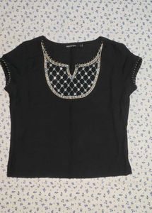 Embellished Black ethnic Top